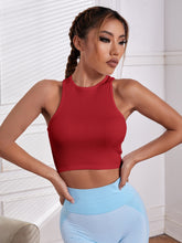 Solid Racer Back Crop Active Tank Top ss22 -FD